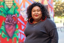 Anna Lisa Escobedo, an executive assistant at the California Historical Society and an artist who chairs the Calle 24 Latino Cultural District's Cultural Assets and Arts Committee in the Mission District, on Monday, Oct. 22, 2018. (Kevin N. Hume/S.F. Examiner)